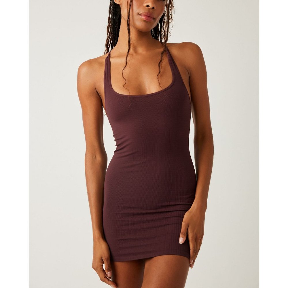 FREE PEOPLE Everyday Scooped Seamless Slip / Chocolate Merlot